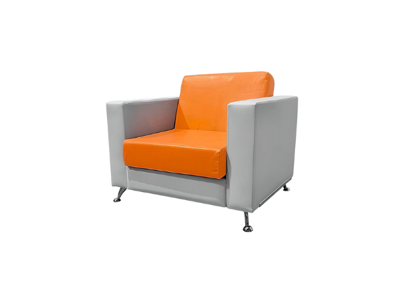 Кресло Cube оранжево-белое