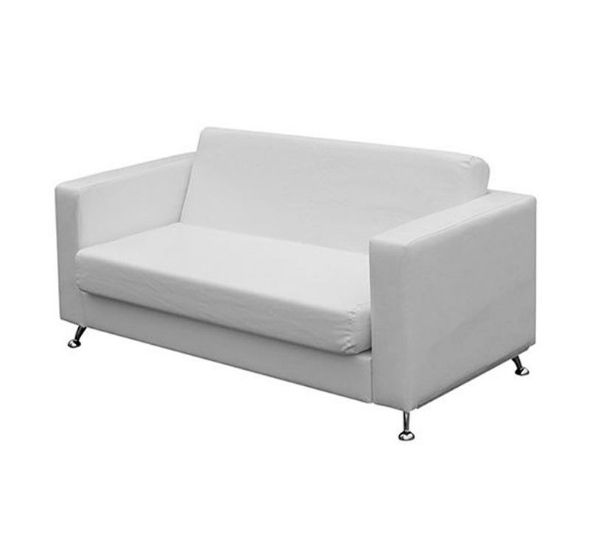 Диван Cube двухместный белый из экокожи