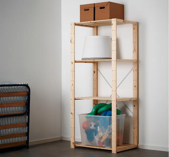 Деревянный стеллаж-стойка