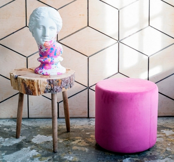 Пуфик круглый Розовый