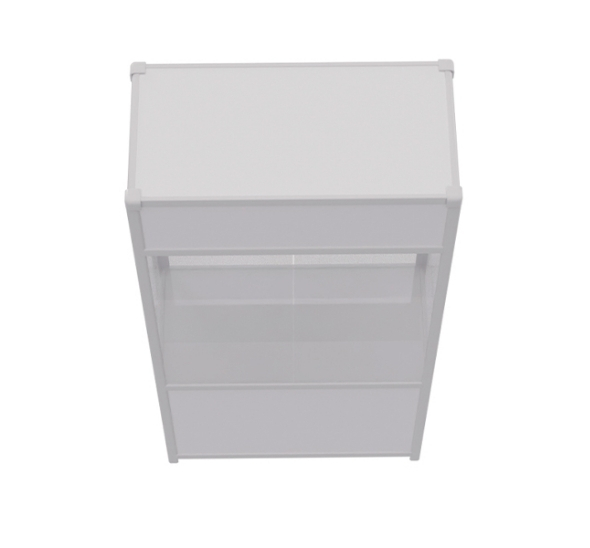 Витрина высокая прямоугольная белая