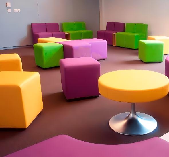 Пуф Геометрия фиолетовый