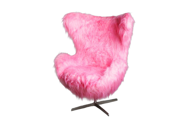 Кресло Egg Shaggy Розовое