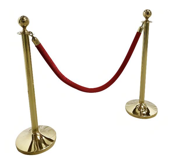 Стойка с канатом золотая