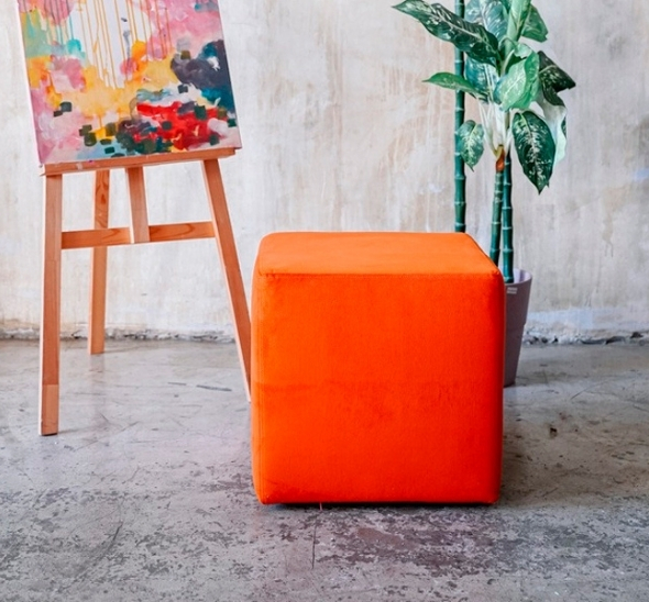 Пуфик Куб Оранжевый