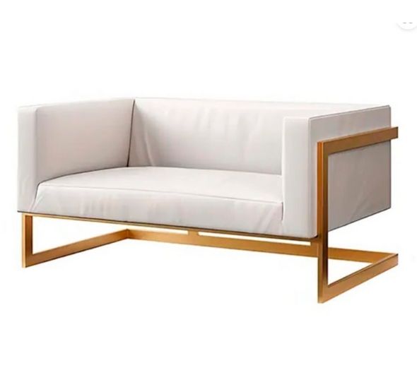 Диван Andrian White & Gold