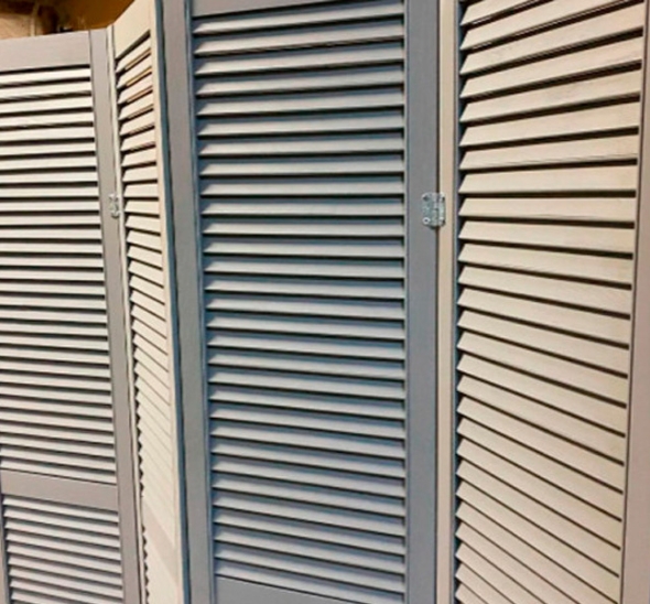 Складная ширма серебряная