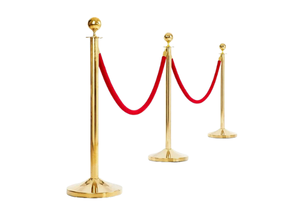 Стойка с канатом золотая