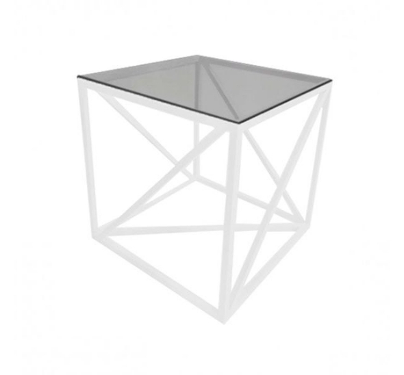 Журнальный стол Loft со стеклом белый