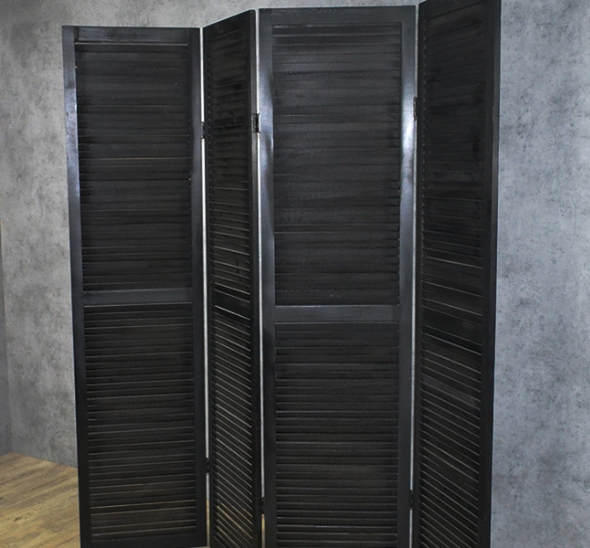 Складная ширма чёрная