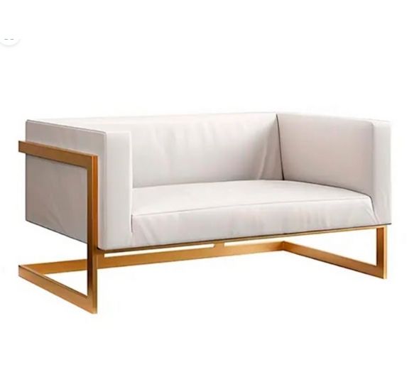 Диван Andrian White & Gold