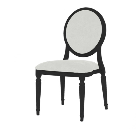Стул Louis чёрного цвета с белой обивкой