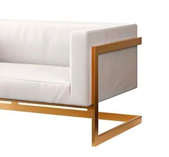 Диван Andrian White & Gold