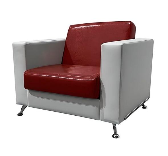 Кресло Cube красно-белое