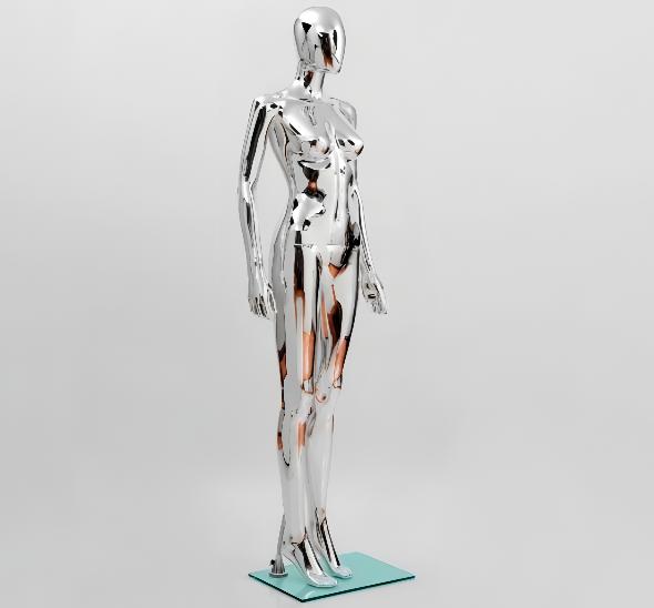 Манекен женский серебряный