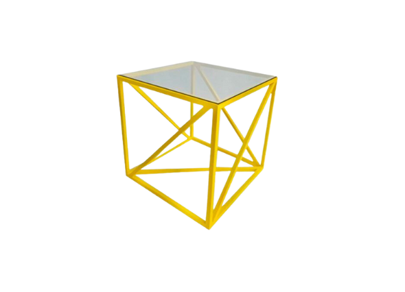 Журнальный стол Loft со стеклом жёлтый