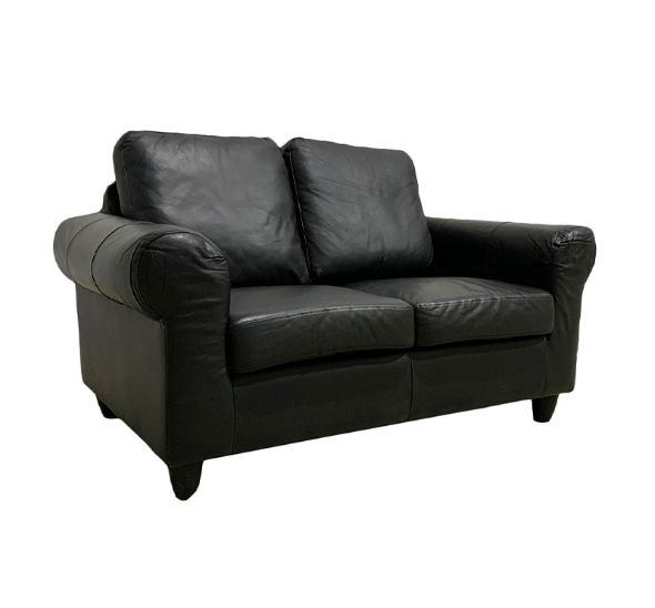 Диван черный из экокожи 150 см