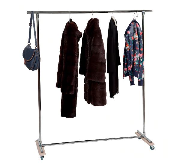 Вешало на колесах хромированное Pollax