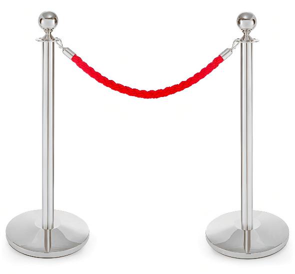 Стойка с канатом серебристая