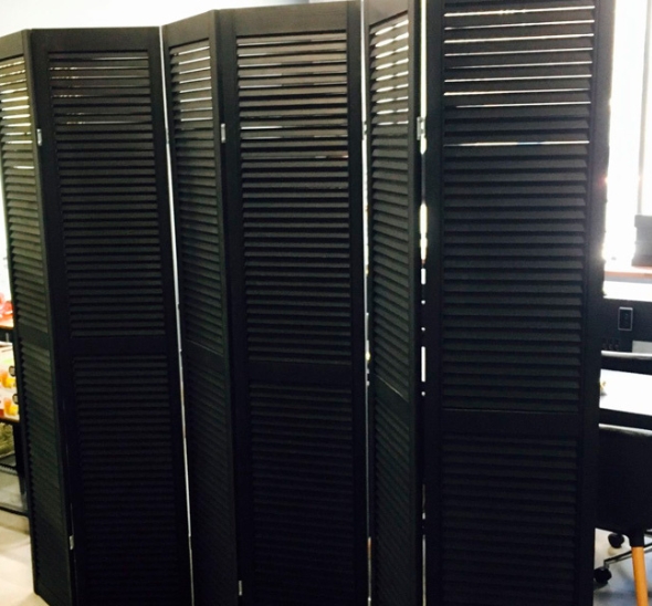 Складная ширма чёрная