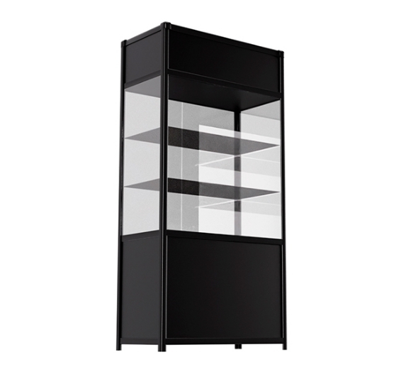 Витрина высокая прямоугольная черная