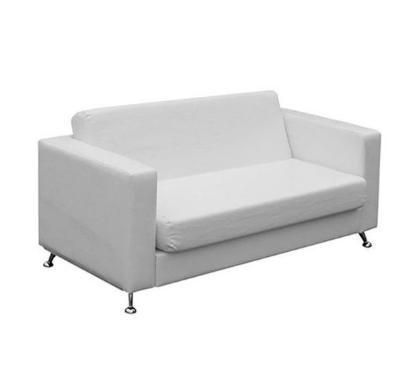 Диван Cube двухместный белый из экокожи