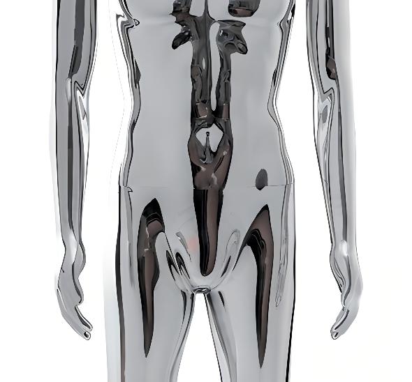 Манекен мужской серебряный