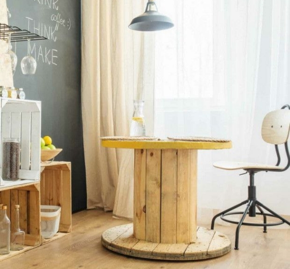 Стол катушка с кантом