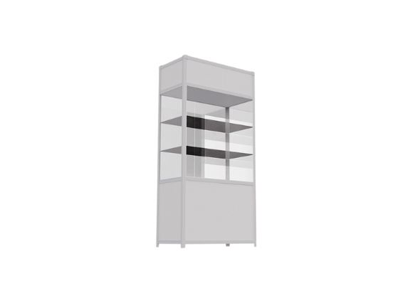 Витрина высокая прямоугольная белая