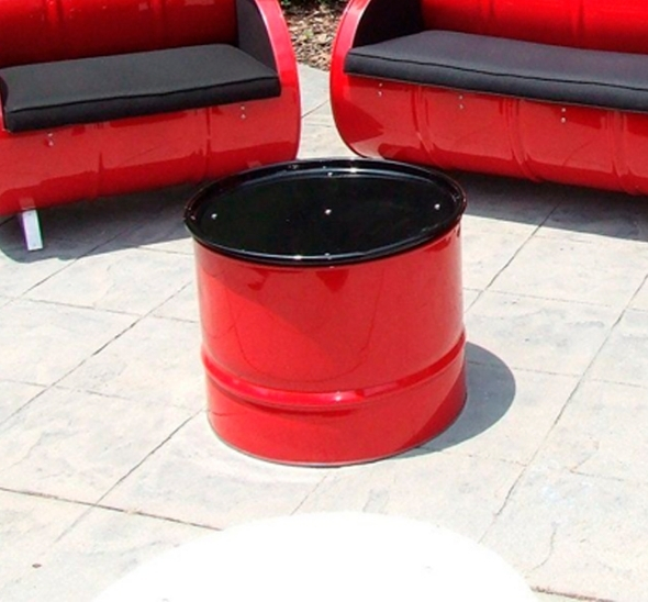 Стол журнальный из бочки красный