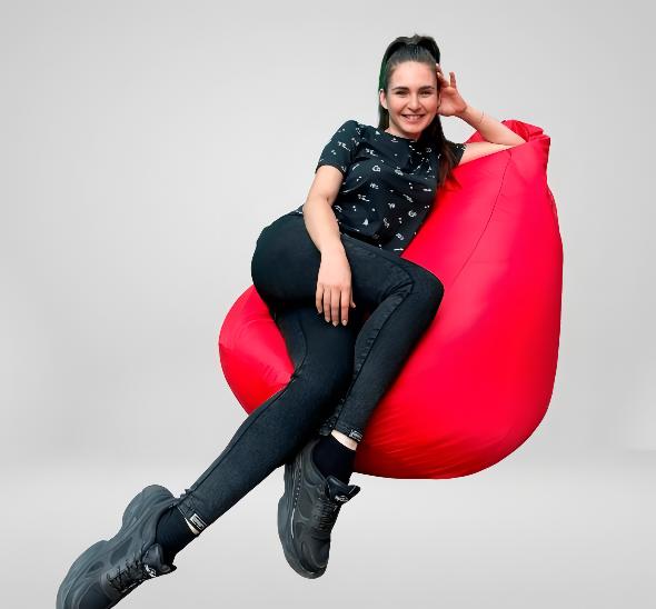 Пуф кресло-мешок красный