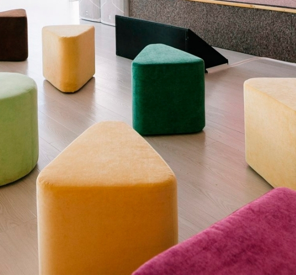 Пуфик треугольный Лимонный