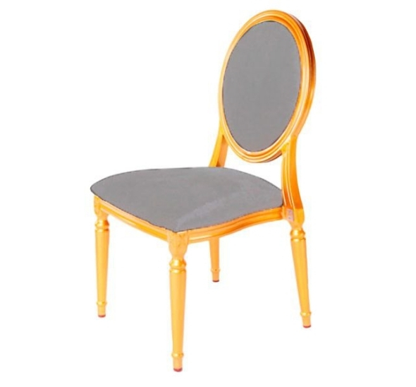 Стул Louis Gold с обивкой из тёмно-серого бархата