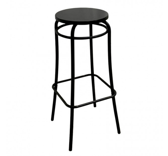 Стул барный чёрный металлический