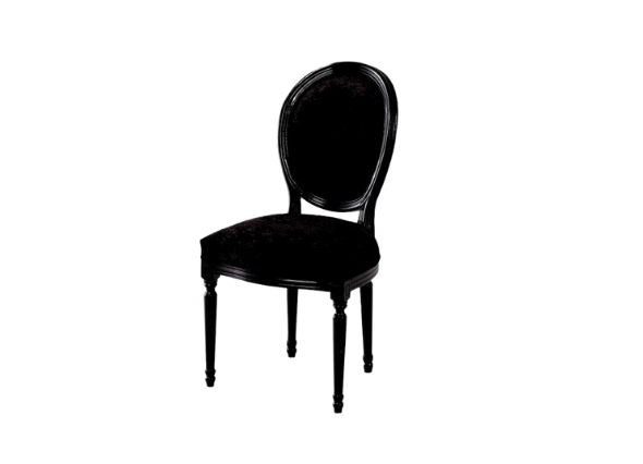 Стул Louis чёрного цвета с подушками из чёрного бархата