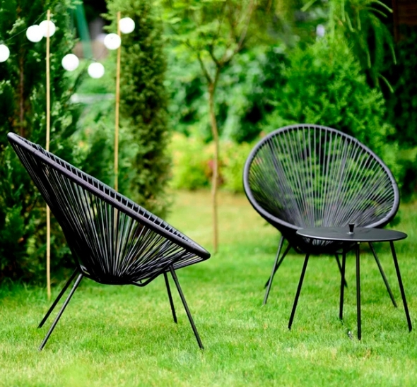 Чёрный садовый стул Acapulco Chair