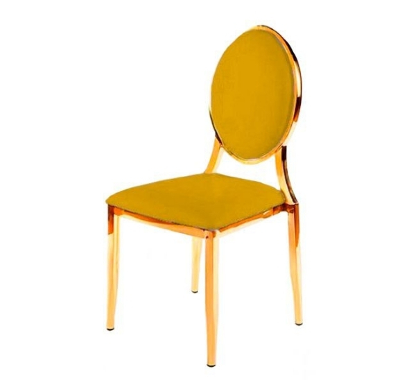 Стул Laval Gold с обивкой из горчичного бархата