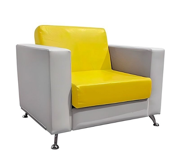 Кресло Cube желто-белое