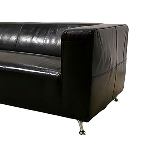 Диван Клиппан кожаный черный
