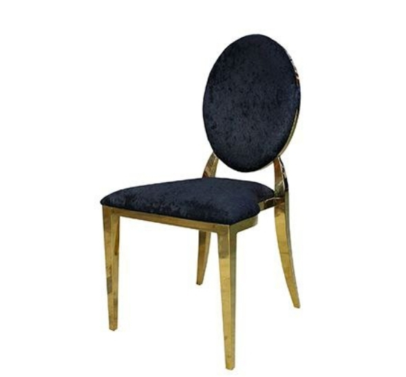 Стул Laval Gold с обивкой из чёрного бархата