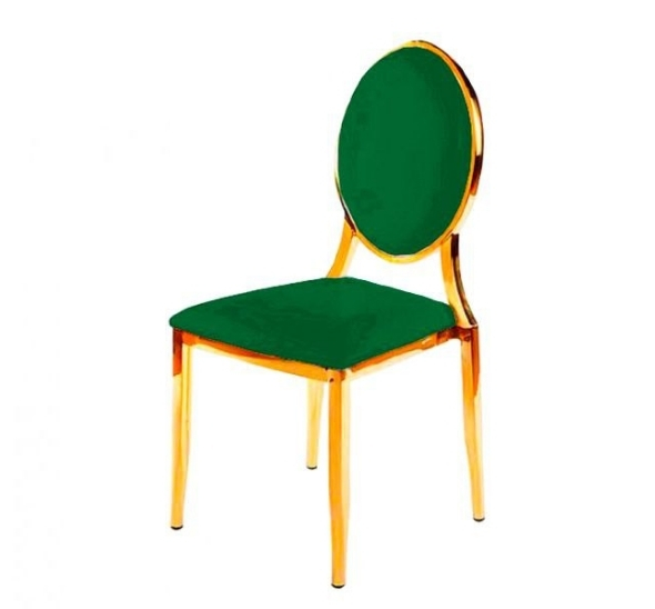 Стул Laval Gold с обивкой из зелёного бархата