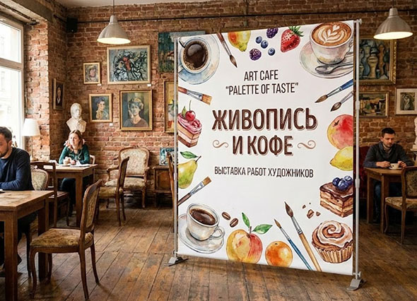 Пресс волл Телескопический