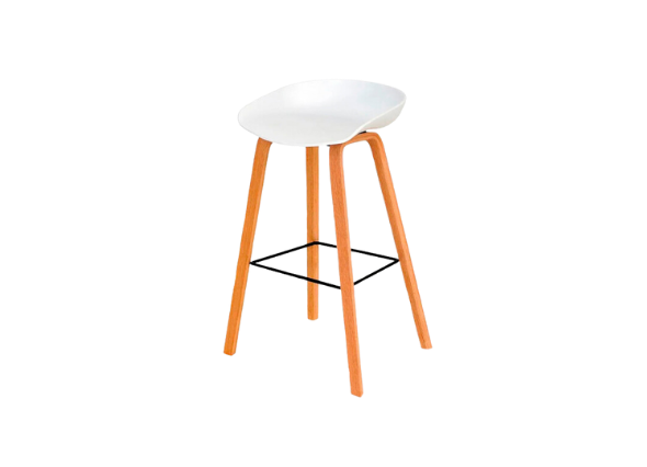 Стул барный Wood White